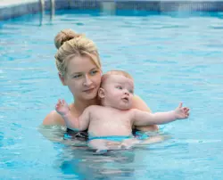 Mother and Baby swimming