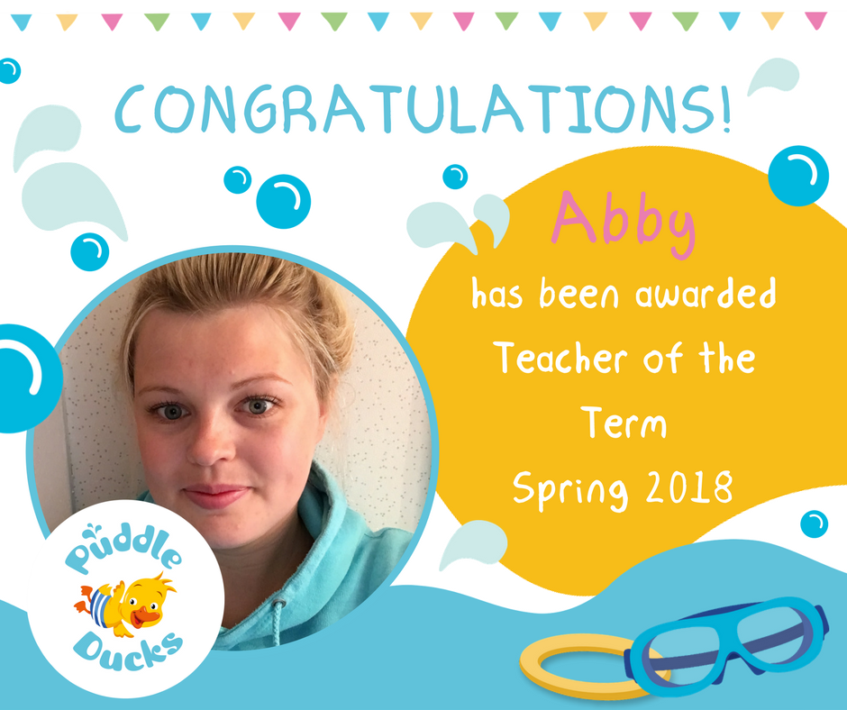 Congratulations to Abby our Teacher of the Term Spring 2018