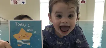 Puddle Duck’s little swimmer Ava Joy Sheridan-Wild (who has raised £100) at Greenacre School in Barnsley during the charity PJ Week..jpeg